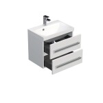 Koupelnová skříňka s umyvadlem SAT Cube Way 60x40 cm bílá lesk CUBE260ZBL CUBE260ZBL