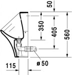 DURAVIT - DuraStyle Pisoár, zadní přívod vody, Rimless, s WonderGliss, bílá 28063000001