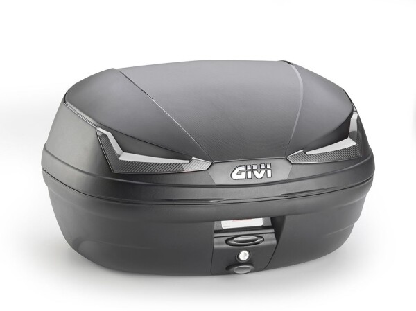 E455Nt Simply IV kufr Givi černý (Monolock s vlastní plotnou), čiré odrazky, objem 45 litrů