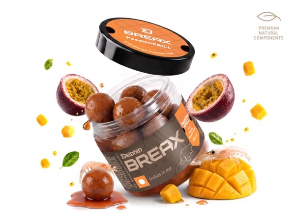 Delphin Boilies v dipu BreaX/PassionKRILL Krill-Mango 200ml - 20mm,Delphin Boilies v dipu BreaX/PassionKRILL Krill-Mango 200ml - 20mm