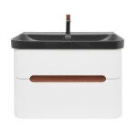 Koupelnová skříňka s umyvadlem a baterií SAT Fusion 77,5x53x45 cm bílá matná mat SATFUSION280WBKMBA SATFUSION280WBKMBA