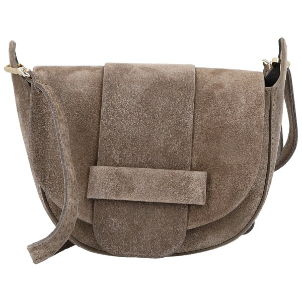 Stylová dámská kožená crossbody kabelka Chiara Weia, taupe