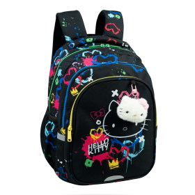 Colorino dětský batůžek Jerry, Hello Kitty Neon Black, 15\", PES, mix barev