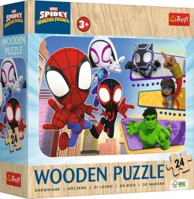 Trefl - Puzzle - Dřevěné puzzle Spidey a jeho úžasní přátelé