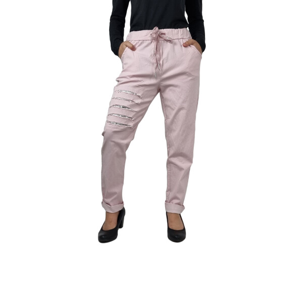 HOSH Dámské kalhoty RIPPED Velikost: UNI, Barva: Starorůžová