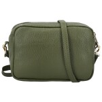 Módní dámská kožená crossbody kabelka Elpida, tmavě zelená