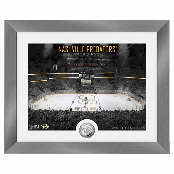 Obraz Nashville Predators NHL Art Deco Stadium Silver Coin