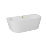 BESCO - Volně stojící vana VICA NEW bílá, sifon s napouštěním přepadem - Barva - Bílá, Barva sifonu - Černá, Rozměr vany - 150 × 80 cm VANVIC150NBN
