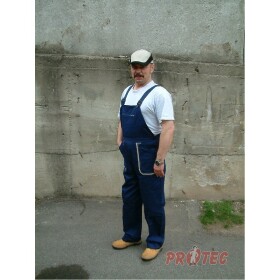 Montérkové kalhoty pánské laclové PROTEC vel.50/194 černá + modrá