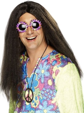 Hnědá dlouhá hippie paruka