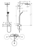 HANSGROHE - Pulsify S Sprchový set s termostatem, průměr 26 cm, 3 proudy, EcoSmart, kartáčovaný černý chrom 24221340