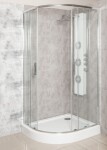 Sprchový kout 80 x 100 cm Kerra Solid RA 80x100 CHR, chrom, pravostranný, s vaničkou 5907548124555