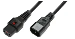 MicroConnect Prodlužovací kabel s IEC zámkem C13 - C14 1.5m černá (PC1003)