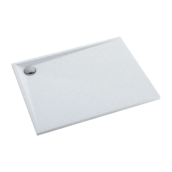 OMNIRES - STONE obdélníková sprchová vanička s kamennou strukturou, 80 x 120 cm bílá mat /BM/ STONE80/120BM