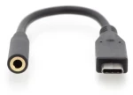 Digitus Redukce USB-C - 3,5mm Jack / 0,2m / audio in/out / černá (AK-300321-002-S)