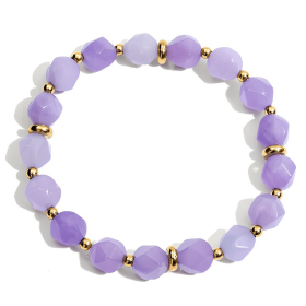 ELENYS Amethyst Aura – pozlacený náramek 18K žluté zlato Délka náramku: 18 cm · natahovací provedení