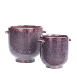 MADAM STOLTZ Obal na květiny Purple Ø 13,5 cm, fialová barva, keramika