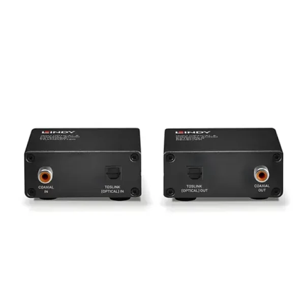 Lindy 70456 černá / Extender digitálního audia / Toslink a koaxiální / 150 m / Cat5e/Cat6 (70456)