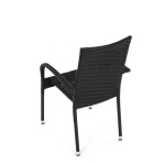 Židle zahradní, černý umělý ratan, kov, stohovatelná.