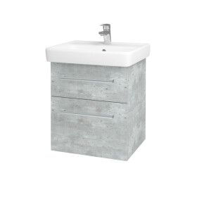 Dřevojas - Umyvadlová skříňka Q MAX SZZ2 55 - D01 Beton / Úchytka T03 / D01 Beton 67512C
