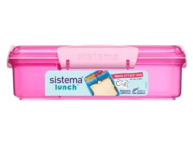 Sistema Lunch Krabička na svačinu s 2 oddělenými přihrádkami 975 ml růžová (8592001419414)