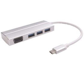 PremiumCord Adaptér / USB 3.1 Type-C male - VGA female / 3x USB 3.0 / aluminum (ku31vga05)