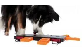 TRIXIE Dog Activity Move2Win / Interaktivní hračka pro psy / Kuželky a šuplíčky / 34x6x13 cm