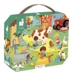 JANOD Puzzle v kufříku Den na farmě