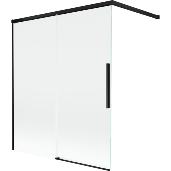 MEXEN/S - Rox vanová zástěna 2-křídlová posuvná 140 x 150, transparent, černá 8C9-140-003-70-00