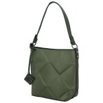 Trendy dámská koženková kabelka na rameno Faina, tmavě zelená