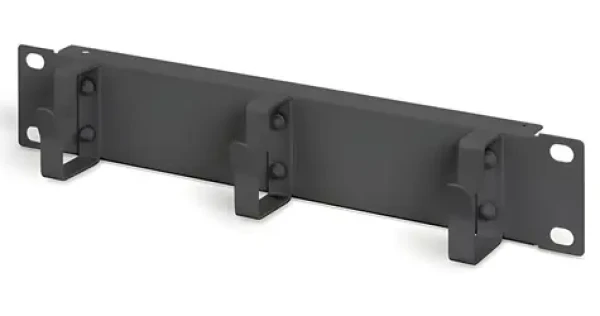 DIGITUS 10" panel pro správu kabelů černý / Rack příslušenství / 1U / 3 kabelové kroužky (DN-10-ORG-1U-B)