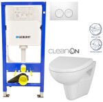 GEBERIT DuofixBasic s bílým tlačítkem DELTA21 + WC CERSANIT CLEANON PARVA + SEDÁTKO 458.103.00.1 21BI PA1