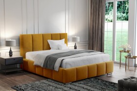 FRONTI Postel MODEL 09 160x200 hořčicová - MAGIC VELVET 2212
