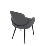 Židle jidelní, šedá látka, černá kovová noha