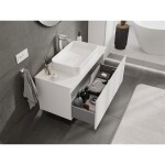 MEXEN/S - Orio koupelnová skříňka pod umyvadlo 100 cm s deskou, 1 šuplík, bílá mat 91A10-10047-1-BFC01