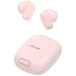 USAMS ID25 růžová / Bezdrátová sluchátka do uší / Bluetooth 5.3 / 30 mAh + 230 mAh (BHUID04)