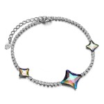 Náramek Swarovski Elements Emily, Stříbrná 17 cm + 3 cm (prodloužení)