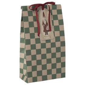 Maileg Papírový sáček Checker Green 30,5 cm – set 5 ks, zelená barva, papír
