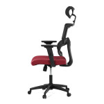 Kancelářská židle, potah bordó látka a černá síťovina MESH, houpací mech.