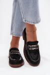 Semišové dámské mokasiny s ozdobou D&A MR52-176 Černé 36