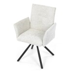 Židle jídelní, krémová látka, černý kov, otočný mechanismus 90°/90° (L/P) - funkce reset