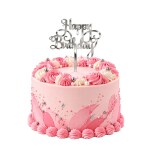 Dortisimo Zápich do dortu Happy Birthday 2 stříbrný (1 ks)