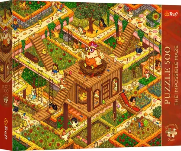 TREFL Puzzle Premium Plus The Impossible Maze: Bláznivá kuřata