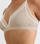 Dámská podprsenka GO Ribbed R Bralette - GRAY - sv. béžová M013 - SLOGGI GRAY L