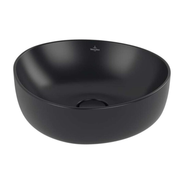 VILLEROY & BOCH - Antao Umyvadlo na desku, 40x40 cm, CeramicPlus, Pure Black 4A7240R7