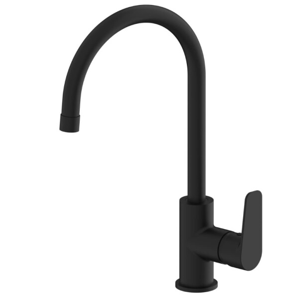 Dřezová baterie SAT Project s otočným ramínkem černá matná SATBSPRO280C SATBSPRO280C