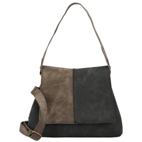 Trendy dámská koženková kabelka na rameno Lydia, černo-hnědá