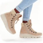 Dámské kotníkové zateplené boty W RKR572 Hnědo-béžová - Rieker hnědá-béžová 39