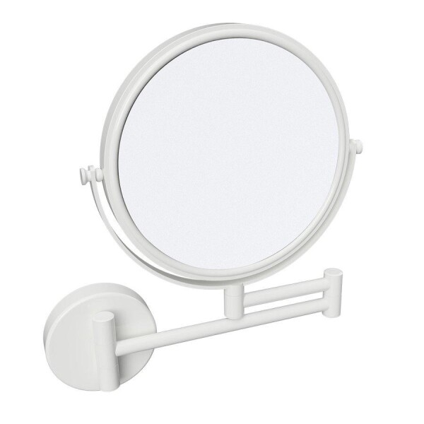 SAPHO - X-ROUND WHITE kosmetické zrcátko závěsné, Ø 200, oboustranné, bílá mat XR006W
