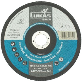 Kotouč řezný, 150 x 1,6mm, A46T-BF INOX, LUKAS